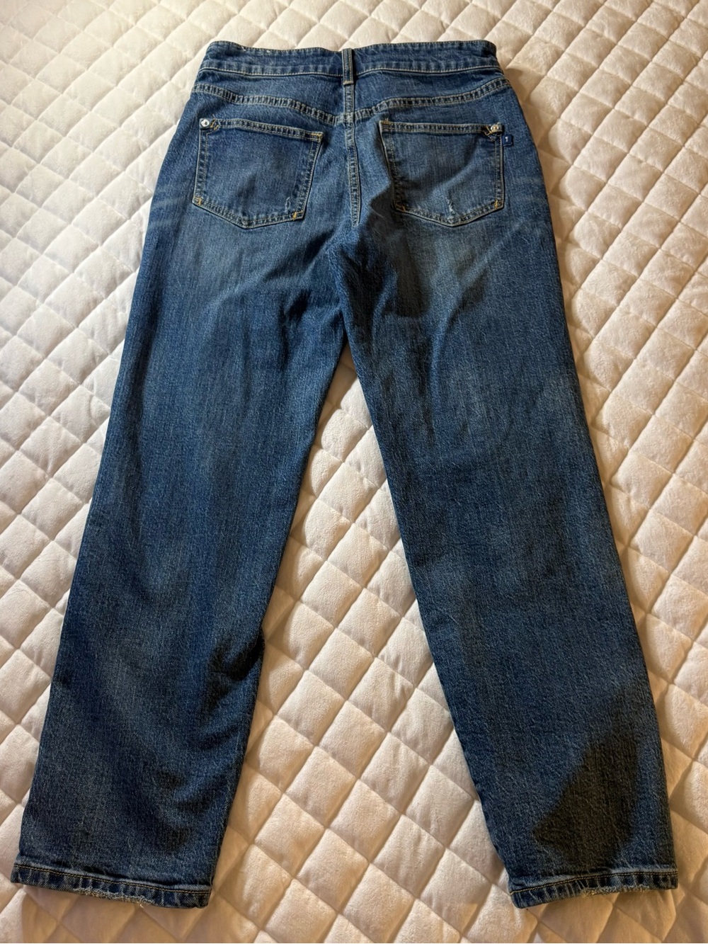 Anthropologie Pilcro The Borrowed Boyfriend Patchwork Blue Jeans Size 26 - Picture 15 of 16